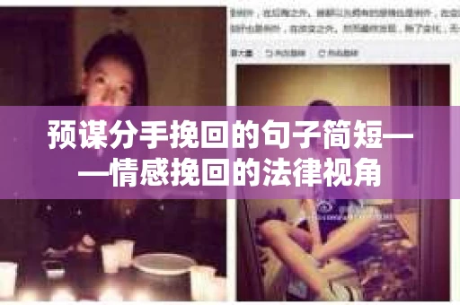 预谋分手挽回的句子简短——情感挽回的法律视角