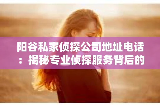 阳谷私家侦探公司地址电话：揭秘专业侦探服务背后的故事