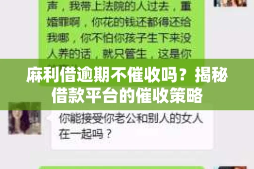 麻利借逾期不催收吗?揭秘借款平台的催收策略 麻利借逾期不催收吗?揭秘借款平台的催收策略