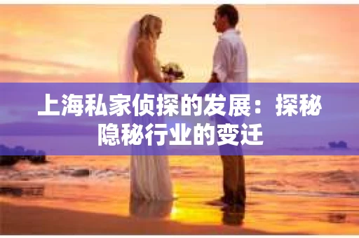 上海私家侦探的发展：探秘隐秘行业的变迁