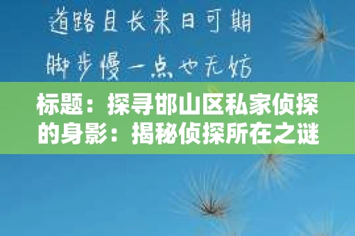 标题：探寻邯山区私家侦探的身影：揭秘侦探所在之谜