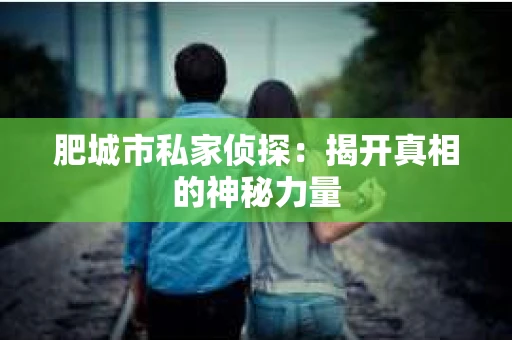 肥城市私家侦探：揭开真相的神秘力量