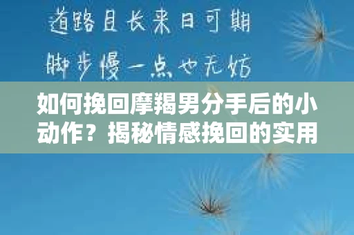 如何挽回摩羯男分手后的小动作？揭秘情感挽回的实用策略