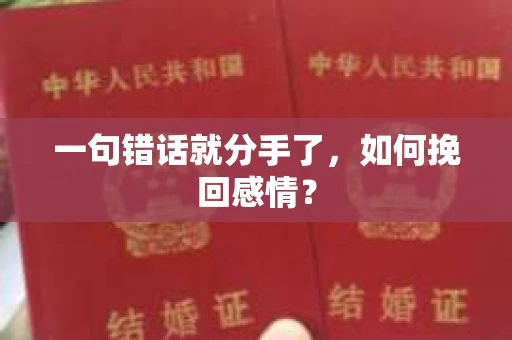 一句错话就分手了，如何挽回感情？